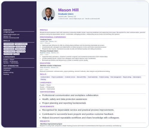 Student – CV template 2